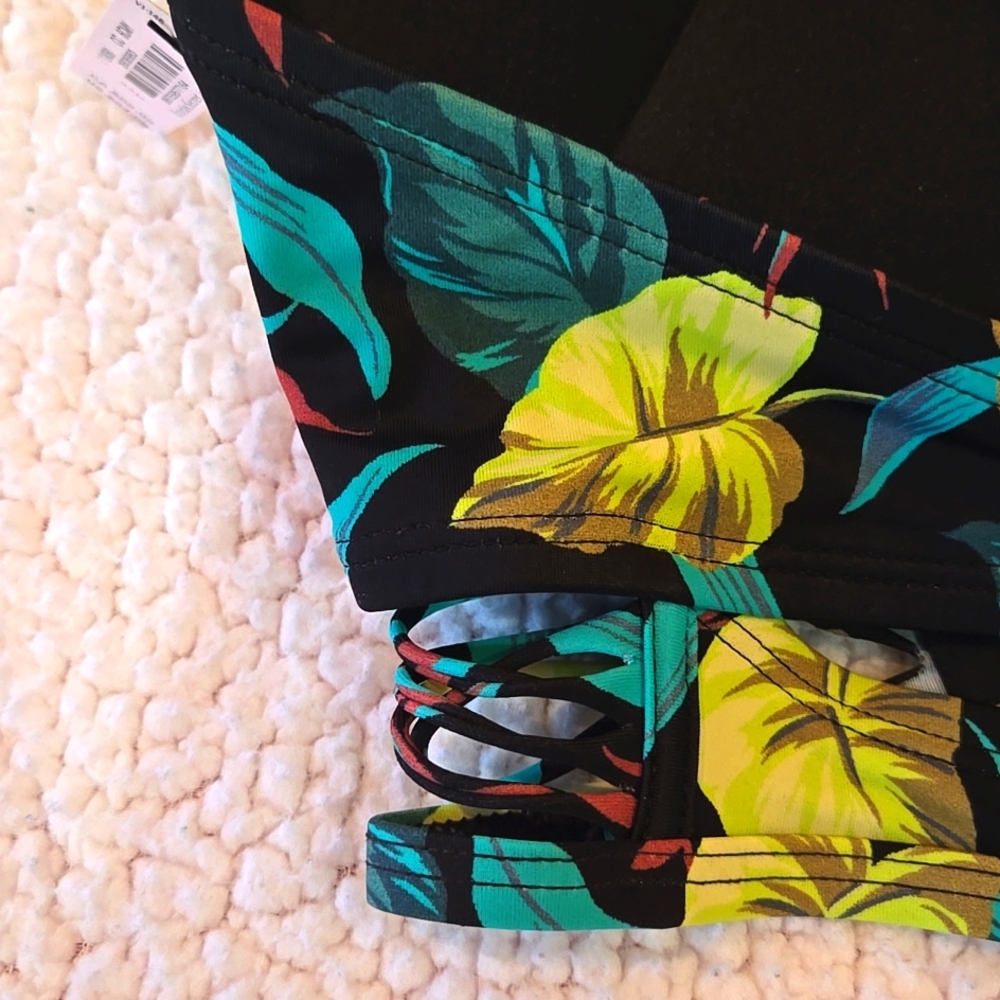 Victoria's Secret Green and Black Bikini Bold Tropical Design - Picture 3 of 4